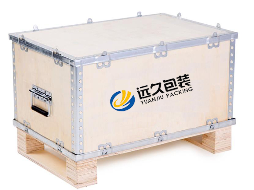 出口免熏蒸钢带木箱 免熏蒸钢带木箱